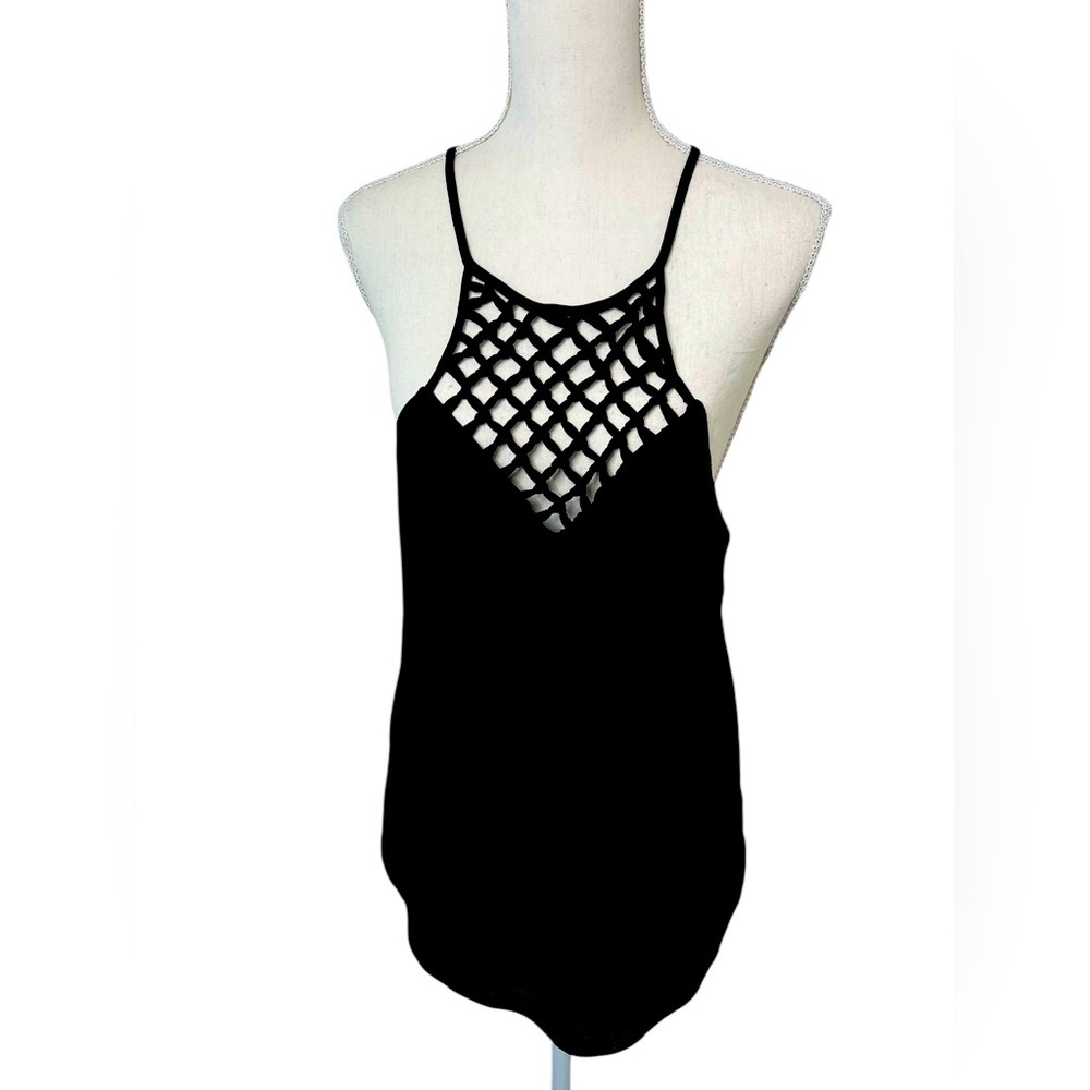 NWT Elegant Black Women's racer back tank top blouse.Size L - Picture 2 of 11